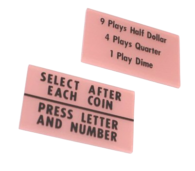 Wurlitzer 2200, 2204 instructieglaasjes