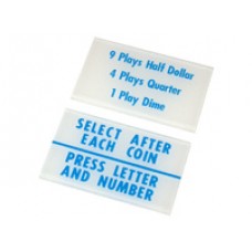 Wurlitzer 2300, 2310 und 2304 Instructions- und preisschild Wurlitzer 2300, 2310 und 2304 Instructions- und preisschild