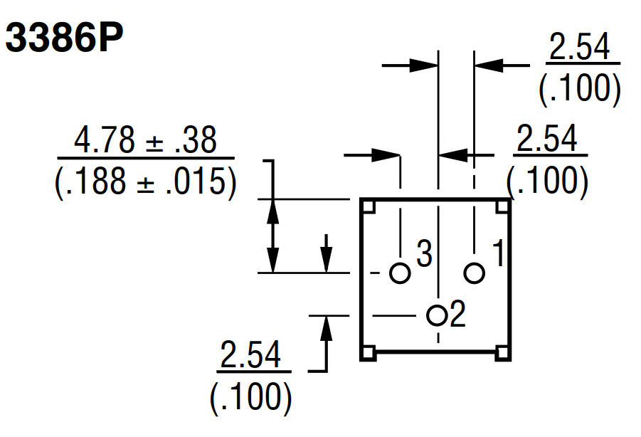 Instelpotmeter liggend 200 Ohm
