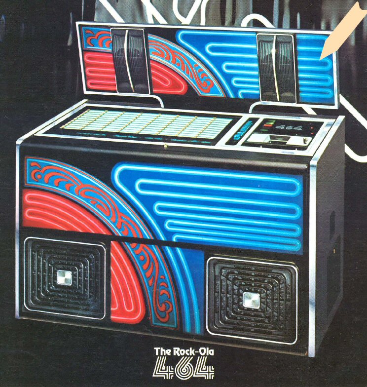 Rockola plastic voor voorfront rechts boven model 464