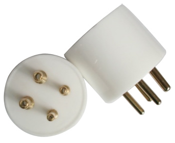 4 pens vergulde buisvoet / stekker verguld