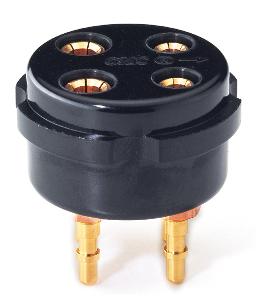 CMC 4 pens vergulde buisvoet bakeliet zwart