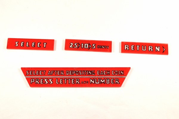 Wurlitzer 1700 & 1800 Instructieglaasjes