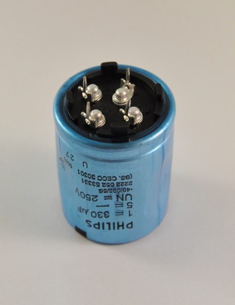Capacitor 330 uF 250 V Snap-in type Philips