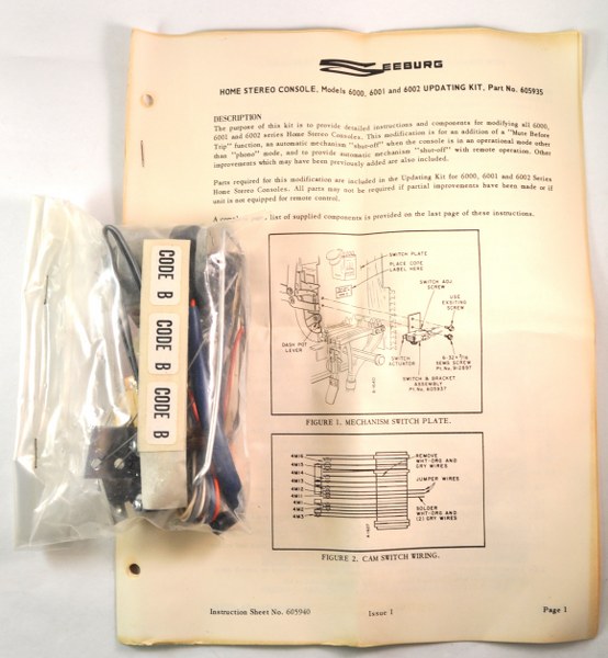 Seeburg 6000 series Home Stereo Console Muting Kit - part# 605935 Seeburg 6000 series Home Stereo Console Muting Kit - part# 605935