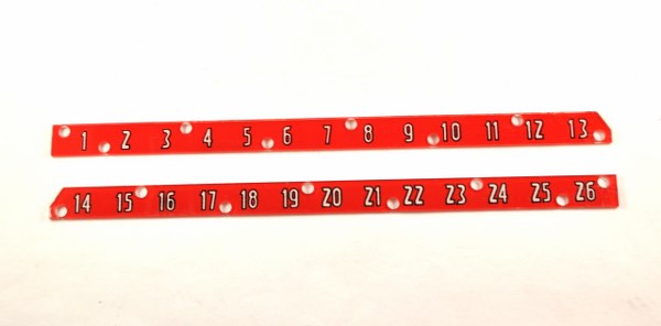 Wurlitzer 1700 nummerstrips boven knoppen