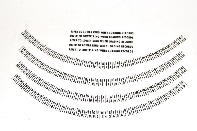 Wurlitzer 2300 and 2400 carousel top ring letter / number decal precut Wurlitzer 2300 and 2400 carousel top ring letter / number decal precut