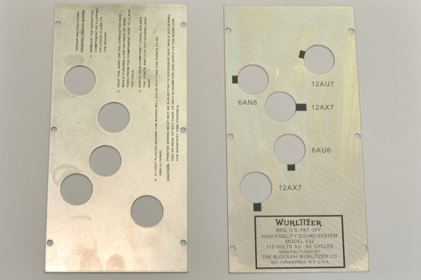 Wurlitzer 532 versterker afdekplaat