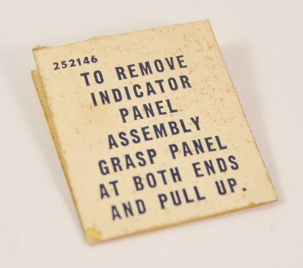 Indicator Panel Instruction - Seeburg onderdeel 252146 Indicator Panel Instruction - Seeburg onderdeel 252146