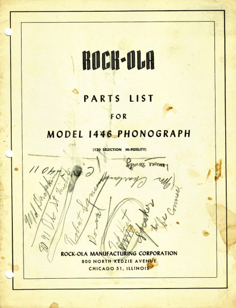 Rock–ola model 1446 parts list beschreven