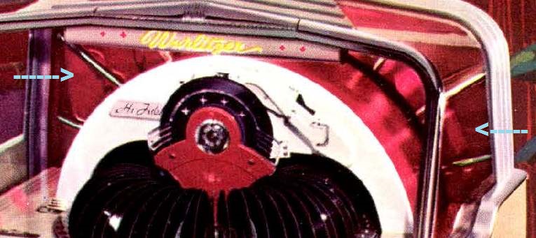 Rode folie voor achterwand Wurlitzer 1800