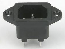 Zwarte AC voedingsconnector, chassis plug