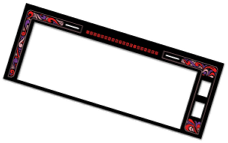 Rockola 450 bovenste titel glas sticker