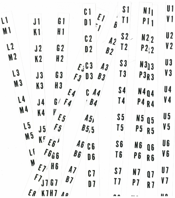 LPC1 through LS2 labels for program holders LPC1 through LS2 labels for program holders
