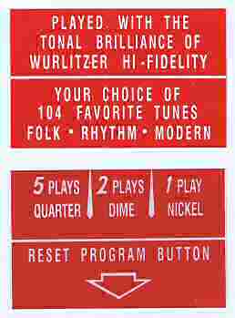 Wurlitzer 1700/1800/1900 plastics in titelkaartjes houder (rood)