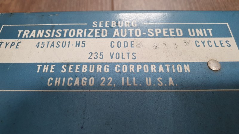 Seeburg LPC Auto-Speed Unit 45TASU1-H5 235V - Jukebox Revival