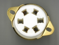 6 polige buisvoet met vergulde contacten