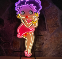 Betty Boop große Neonleuchte mit Rückenschild