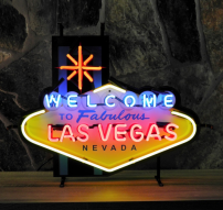 Willkommen bei Las Vegas Neon mit Rückenschild