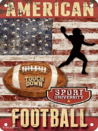 US Football metalen bord (3D) 30x40 cm