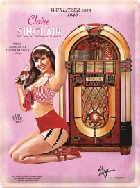Wurlitzer 1015 - Claire Sinclair Tin Sign embossed 30 x 40 cm