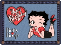 Betty boop Happy Birthday Blechschild geprägt 15 x 20 cm