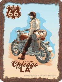 Route 66 Biker Tin Sign embossed 15 x 20 cm