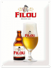 Filou Belgian Ale bier Metalen bord (3D) 40 x 30 cm