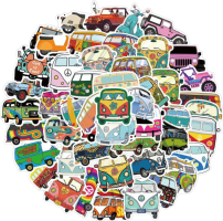Hippie van sticker set