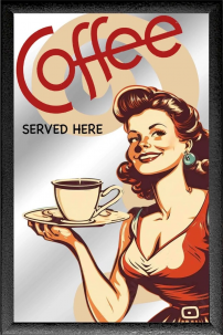 Coffe Served Here mirror  22 x 32 cm