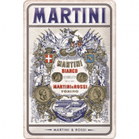 Martini - Bianco Vermouth Label Tin Sign (3D) 20 x 30 cm