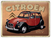 Citroen Type 2CV Charleston Metalen bord (3D) 30 x 40 cm