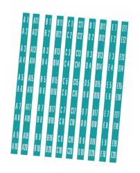 Ami Lyric manual titel Strip letter en nummer stickers op zelfklevend vinyl.