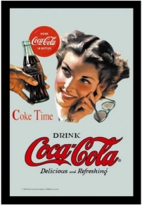 Coca Cola meisje met zonnebriel spiegel  22 x 32 cm