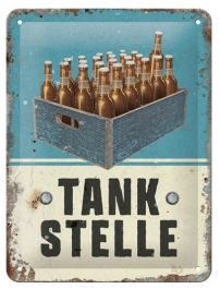 Tankstelle Bier metalen bord (3D) 15 x 20 cm