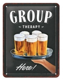 Groeps therapie metalen bord (3D) 15 x 20 cm