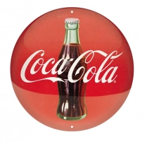 Coca-Cola Rond metalen bord (3D) 35 cm diameter