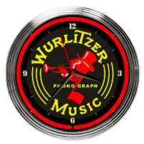 Wurlitzer Music neon klok