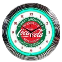 Coca Cola evergreen neon clock