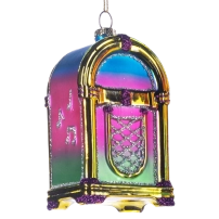 Kerstbal Jukebox goud (glas!)