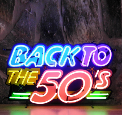 Back to the fifties neon met achterbord