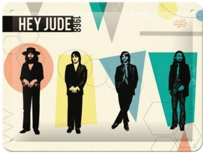 The Beatles Hey Jude Metalen bord (3D) 15 x 20 cm