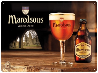 Maredsous Bier Blechschild geprägt 30 x 40 cm