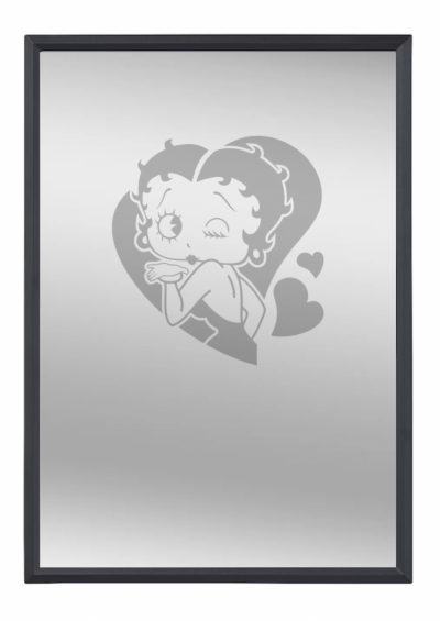 Betty Boop gegraveerde spiegel  22 x 32 cm