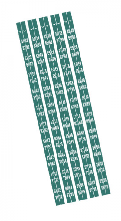 Wurlitzer 2150 strips voor titelkaart bordjes