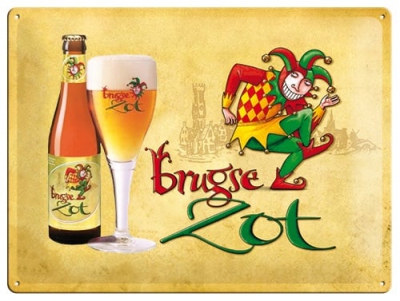 Brugse Zot Metalen bord (3D) 30 x 40 cm
