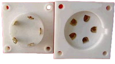 5 polige buisvoet keramisch verguld