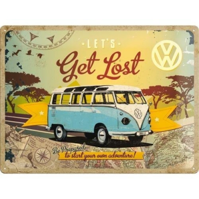 Lets get Lost VW metalen bord 30 x 40 cm