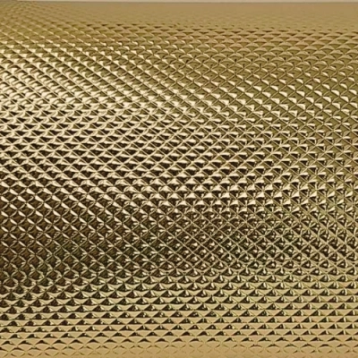 Gold embossed foil 1/4 inch x 1/4 inch diamond pattern