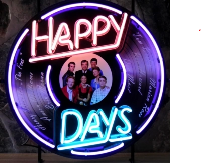 Happy Days neon met achterbord